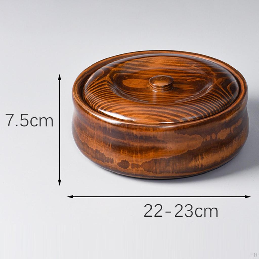 Деревянная с крышками для хранения суповых хлопьев, твердая миска для сервировки