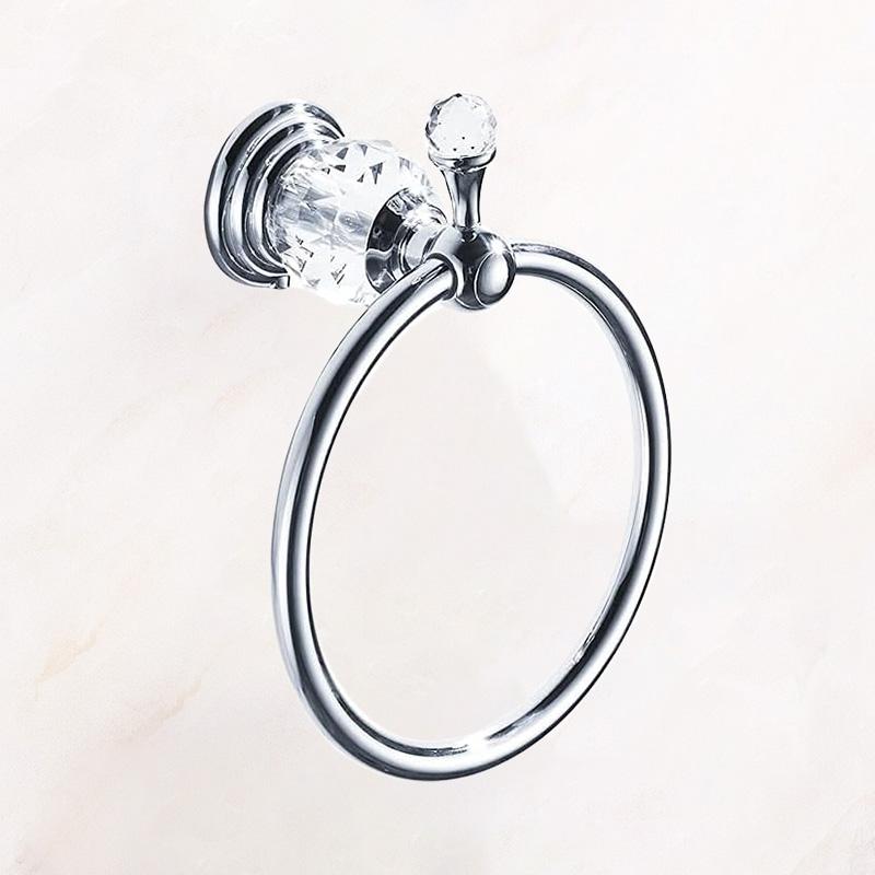 Bathroom Hardware Set Crystal Bath Towel Shelf Toilet Paper Holder Sliver Chrome Towel Bar Toilet Brush Holder Robe Hook EL8130