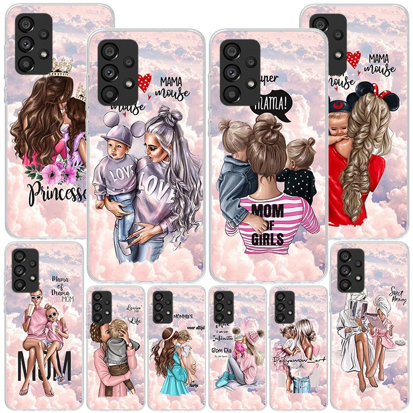 Girl Super Baby Mom Pink Phone Case For Samsung Galaxy A17 A16 A15 A14 A13 A57 A56 A55 A54 A53 A37 A36 A35 A34 A33 A26 A25 A24 A