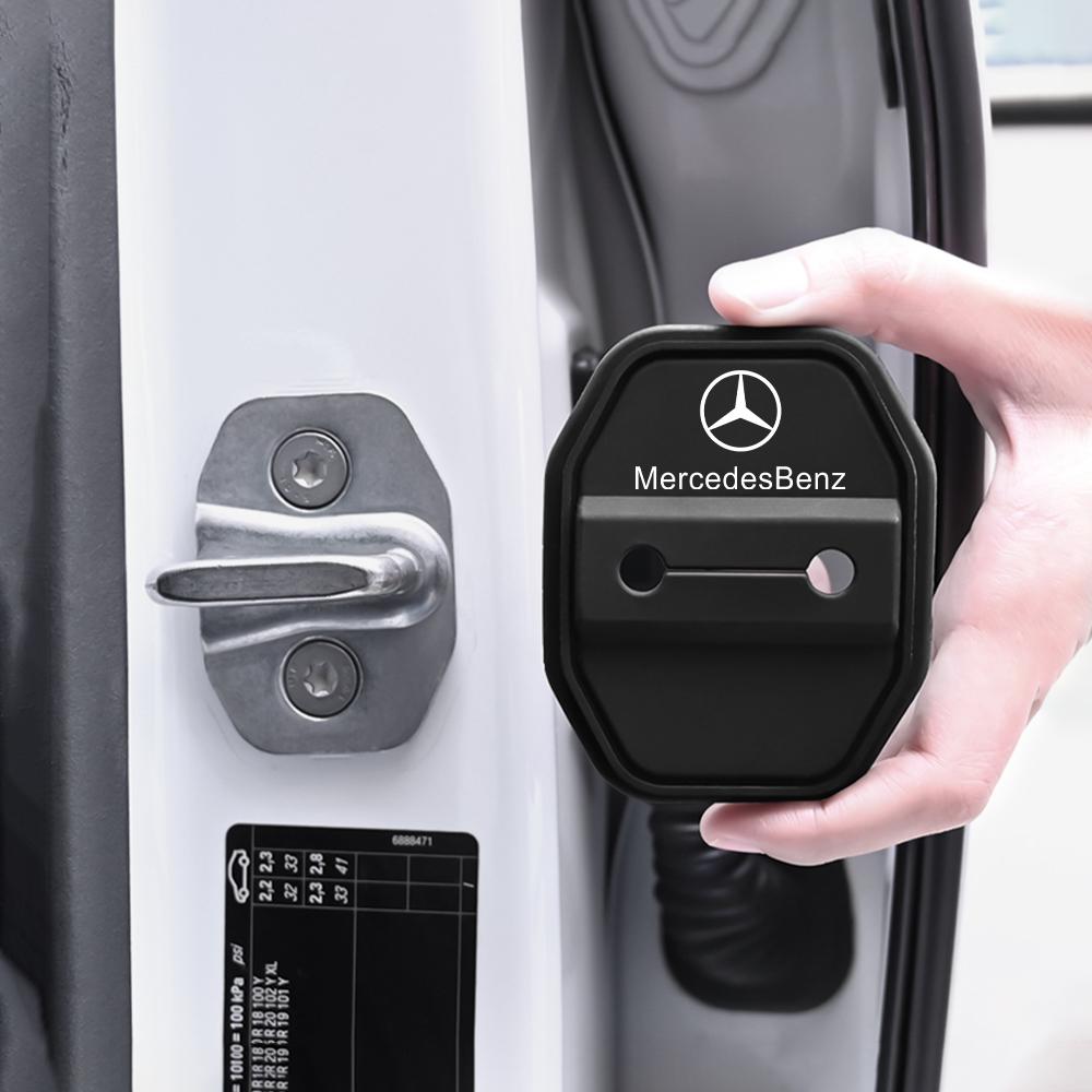 CRT1 Car Door Lock Protector Cover Stickers For Mercedes Benz AMG W126 W140 W190 W203 W204 W212 W222 Interior Mouldings GJM-SG-BENC
