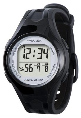 Часы Yamasa шагомер DEMPA MANPO черный x серебристый TM-460BS
