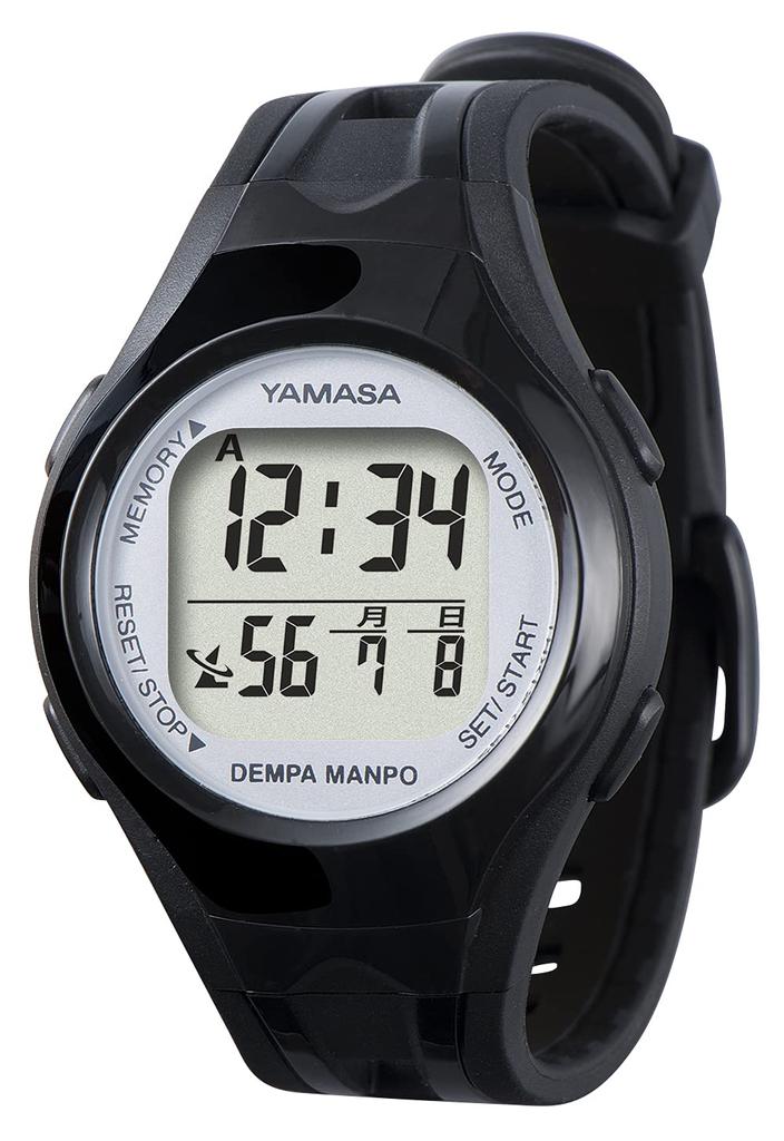 Часы Yamasa шагомер DEMPA MANPO черный x серебристый TM-460BS