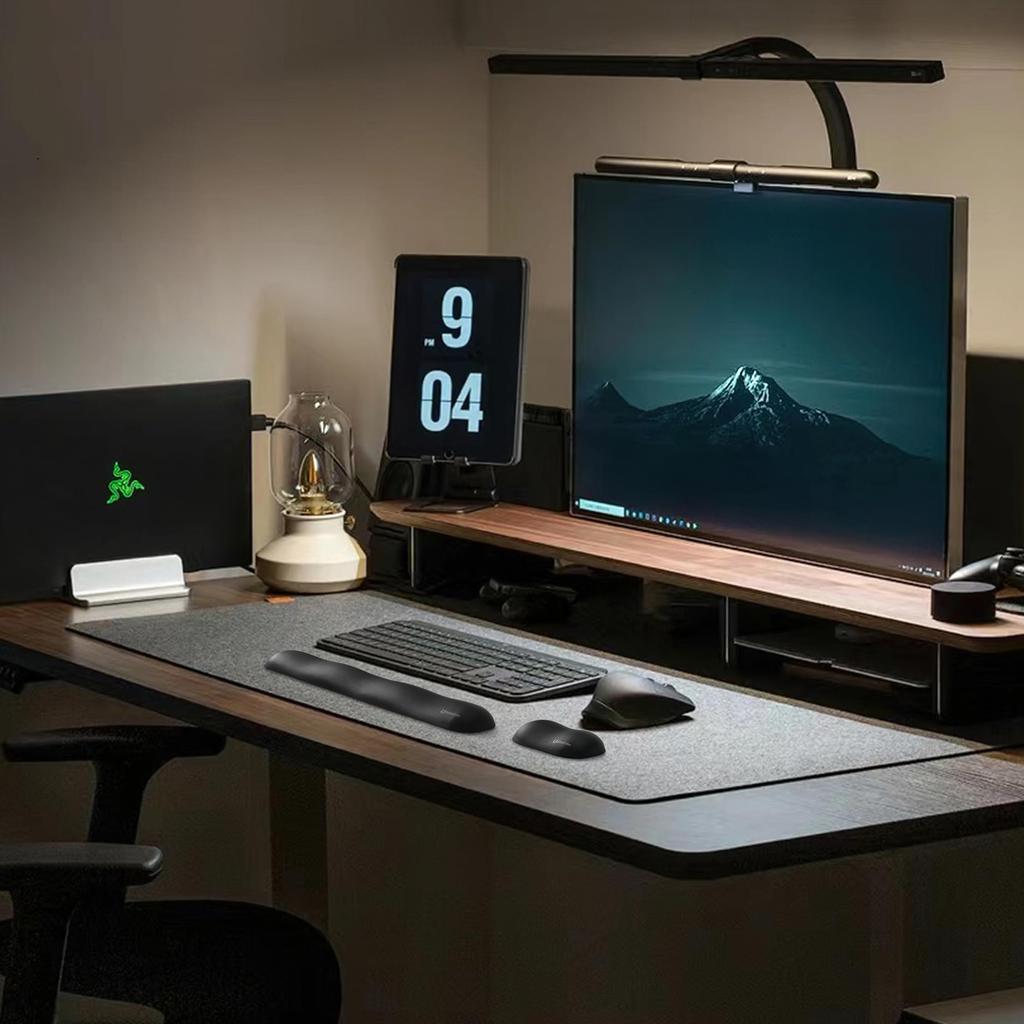 UnivoColors Ergonomic Memory Foam Mouse Wrist Rest, Premium PU Material with Memory Foam Cushion, Ideal for PC Gaming and Office Work, Reduces