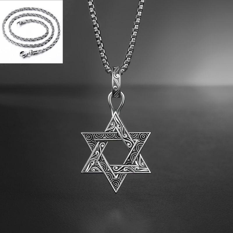 Hexagram Pendant Necklace: Trendy, Non-Fading, Versatile Clavicle Chain for Women and Men