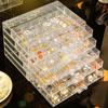 72/120 Grid Earring Jewellery Storage Box Clear Acrylic Necklaces Ring Storage Box