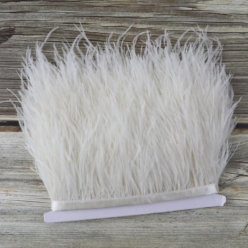 10 Meters Fluffy Colored Ostrich Feather Trim Ribbon 8-10Cm Natural Plumes Sewing Trimmings For Dress Clothing Decoration Crafts