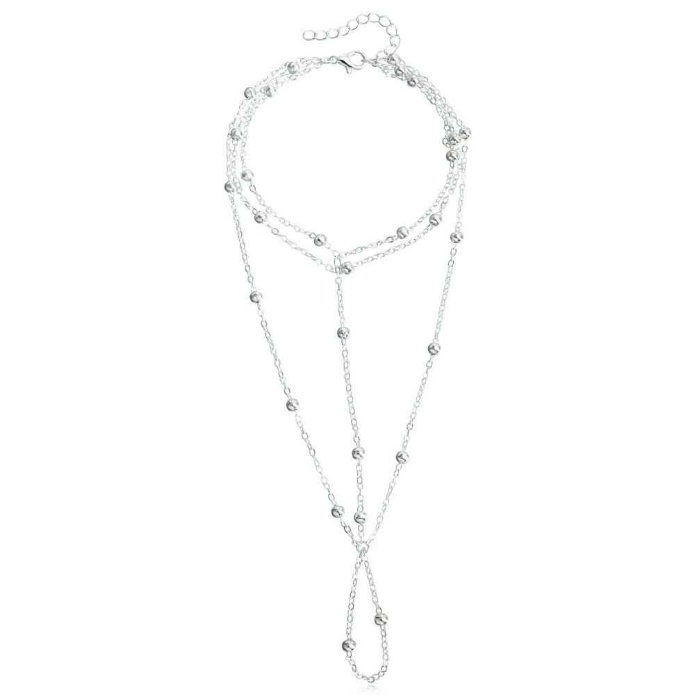 Vintage Court Style Anklet Bracelet Beads Foot Jewelry Sexy Mesh Tassel Toe Anklet  Girls