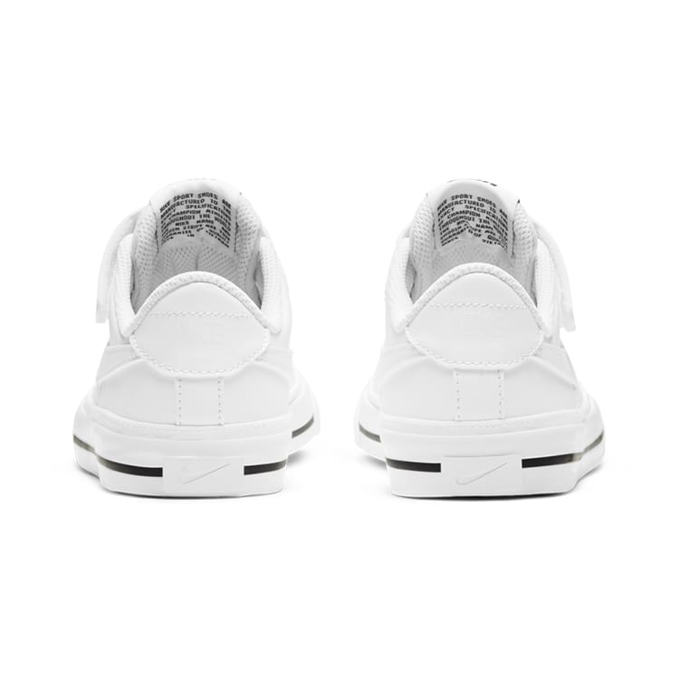 Nike Court Legacy Противоскользящая Амортизация Баланс Низкие Кеды для Скейтборда Белые Детские Возраст 3 7 Лет DA5381-100