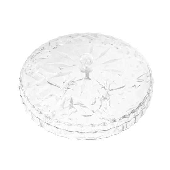 Поднос для закусок с крышкой, 6 отсеков, пластиковый, разделенный, пыленепроницаемый, легко моющийся, круглый поднос для сухофруктов