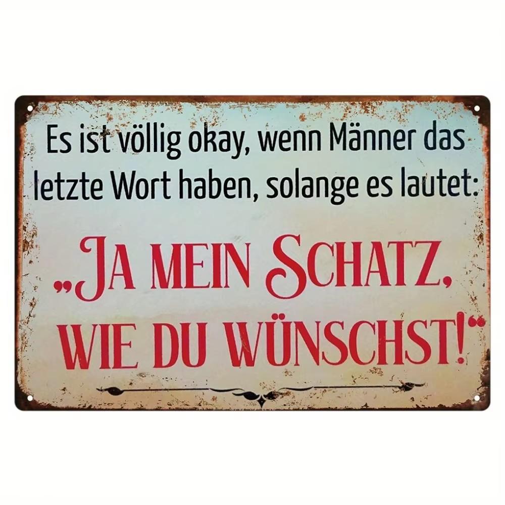 Exclusive Putuo Decor Stunning German Tin Sign Eye Catching "Einmal Mit Profis Arbeiten War Gestern" Design Perfect Wall Decor
