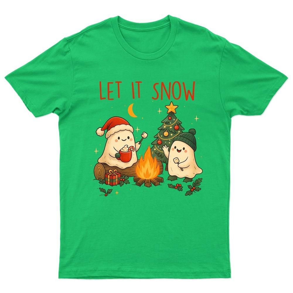 Let It Snow SnowUnisex TShirt Unisex Gift Retro Seasonal Funny Xmas Santa Unisexs