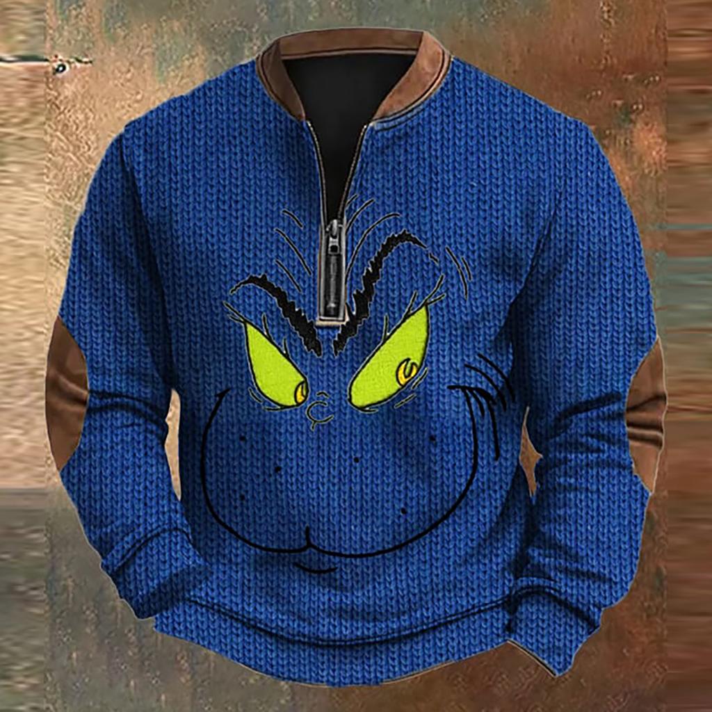 Мужская повседневная толстовка в стиле ретро с градиентным принтом