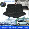 For Nissan Versa Note E11 2004~2013 2012 2010 2009 2006 Rear Trunk Tray Cargo Boot Waterproof Liner Mat Floor Carpet Accessories