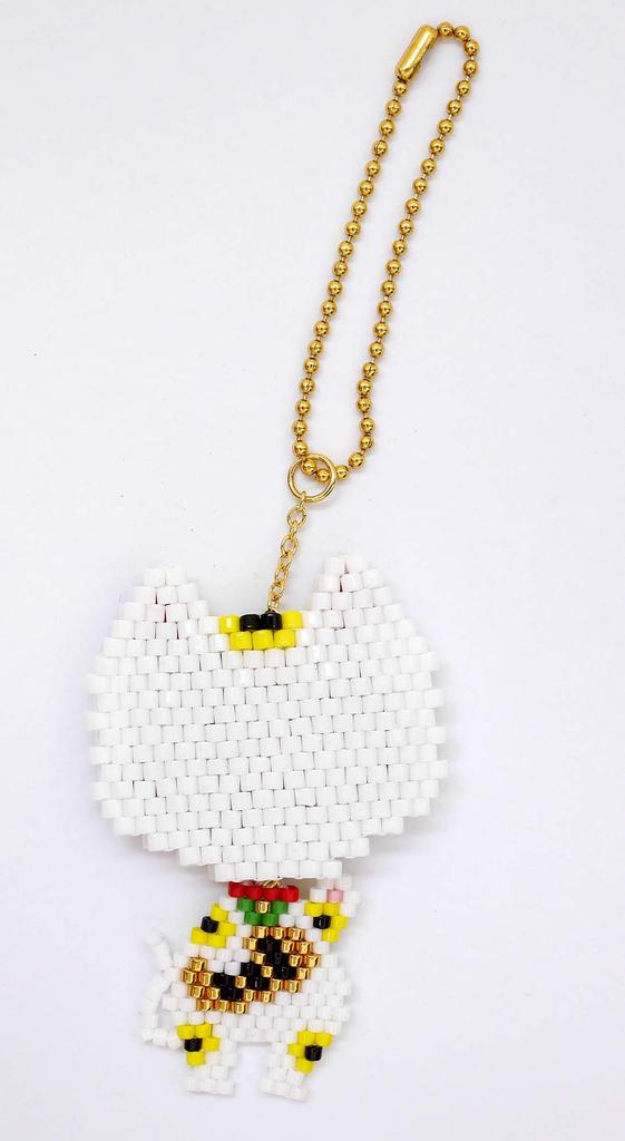 MIYUKI Bead Kit, Dangling Good Fortune Charm Kit, Maneki Neko (Lucky Cat) BFK565