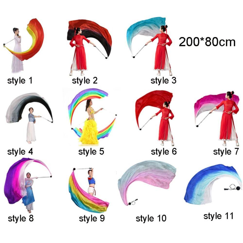 Градиентный цветной танец шелковая вуаль цепочка шар красочный серпантин шелковые флаги танцевальное представление