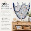 Beach House Interior Decor Fishing Net Wall Decoration, Lighted Coastal Art, Light-Up Decorative Bedroom Hanging Netting for Living Room Seasonal
