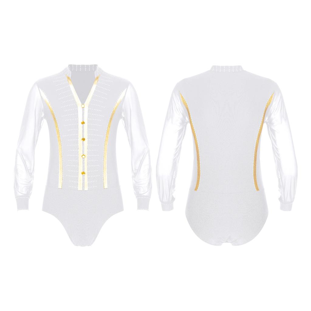 Мужской трико с длинными рукавами, бальный костюм, блестящий современный танцевальный трико, боди, костюм для косплея на Хэллоуин