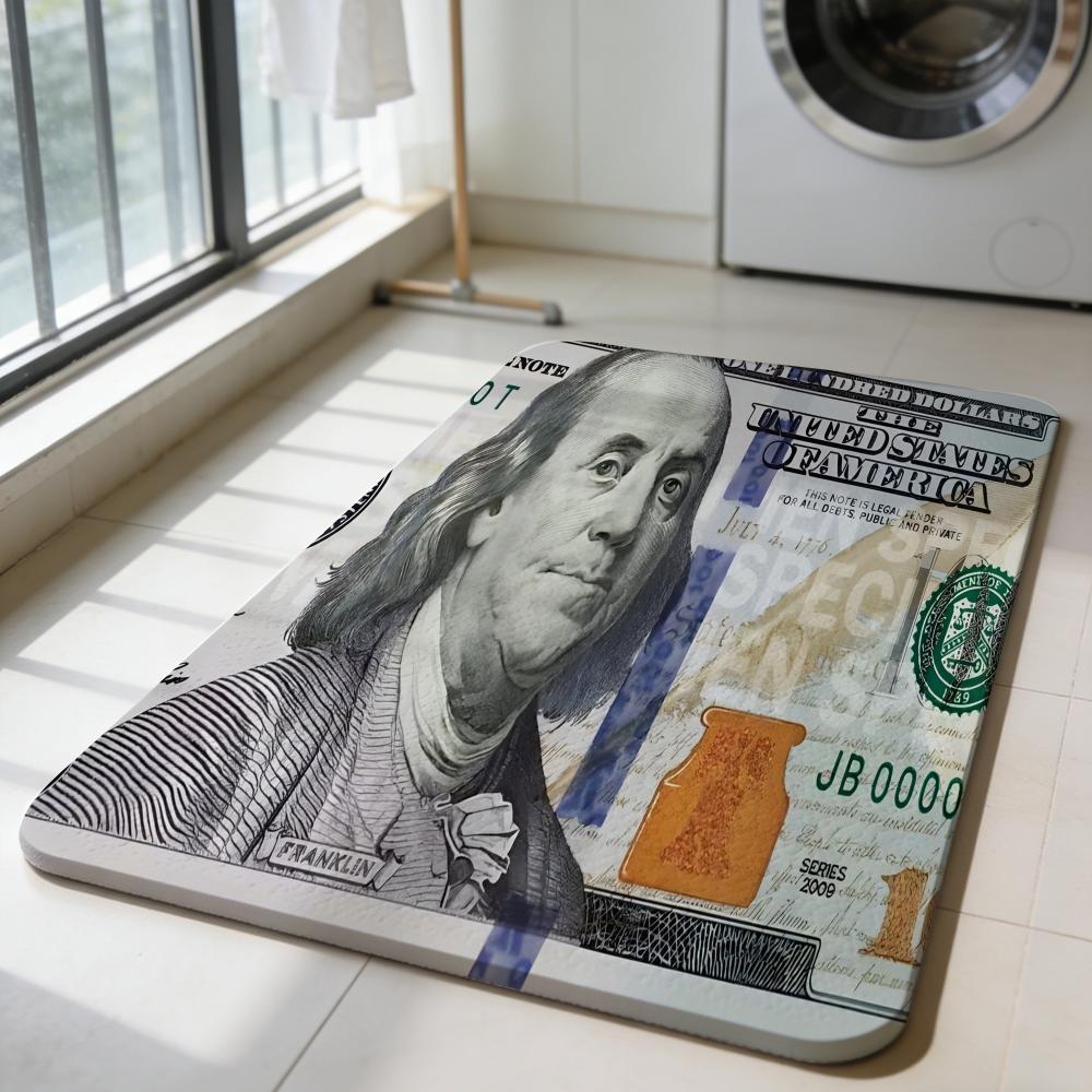Модный U-USD Долларовый Коврик для Денег на Пол, Нескользящий, Быстросохнущий, Диатомитовый Коврик для Ванной, Впитывающий Коврик для Прихожей