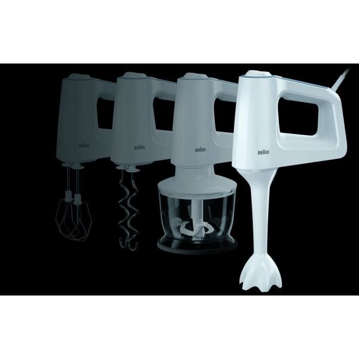 Электрический миксер и блендер MultiMix 3 - BRAUN - HM3105WH - 500 Вт - 5 скоростей + Импульсный режим - PowerBell