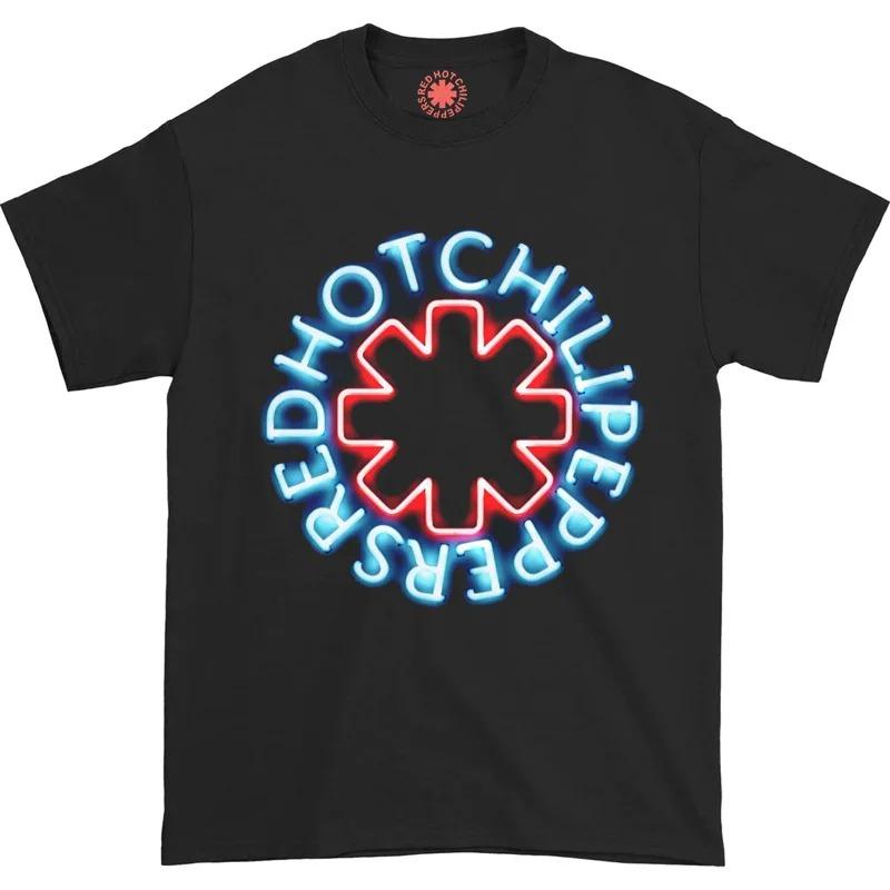 Черно-белая футболка Red Hot Chili Peppers Мужская Мультяшная Крутая Смешная Мужчины Женщины Харадзюку Короткий Рукав Свободные Дышащие Топы футболки