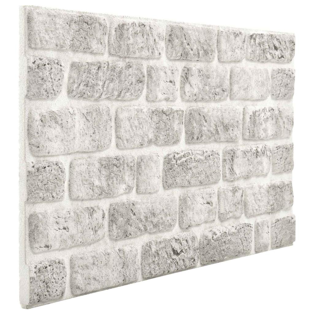 Wall Panels 10 pcs Light Grey 100 x 50 cm EPS Foam