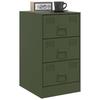 VidaXL Tables de chevet 2 pcs noir vert olive 34,5x39x62 cm acier, armoire, meubles de chambre à coucher, support de 841784