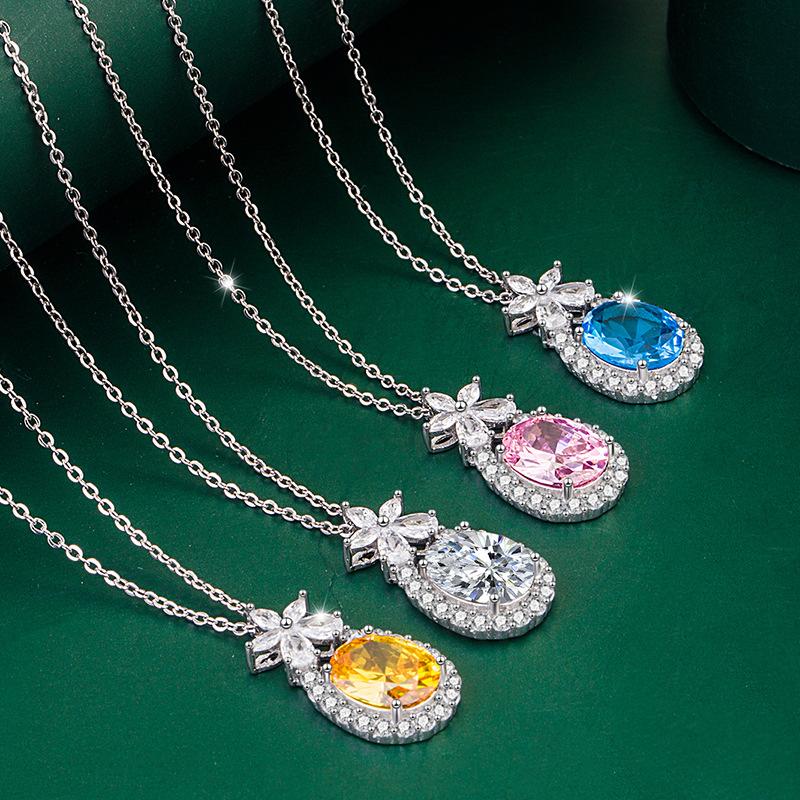 BELLA BOX Oval Pendant Necklace Multiple Colour Fashion Wedding Engagement Jewelry