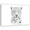 Canvas Print Black and White Leopard