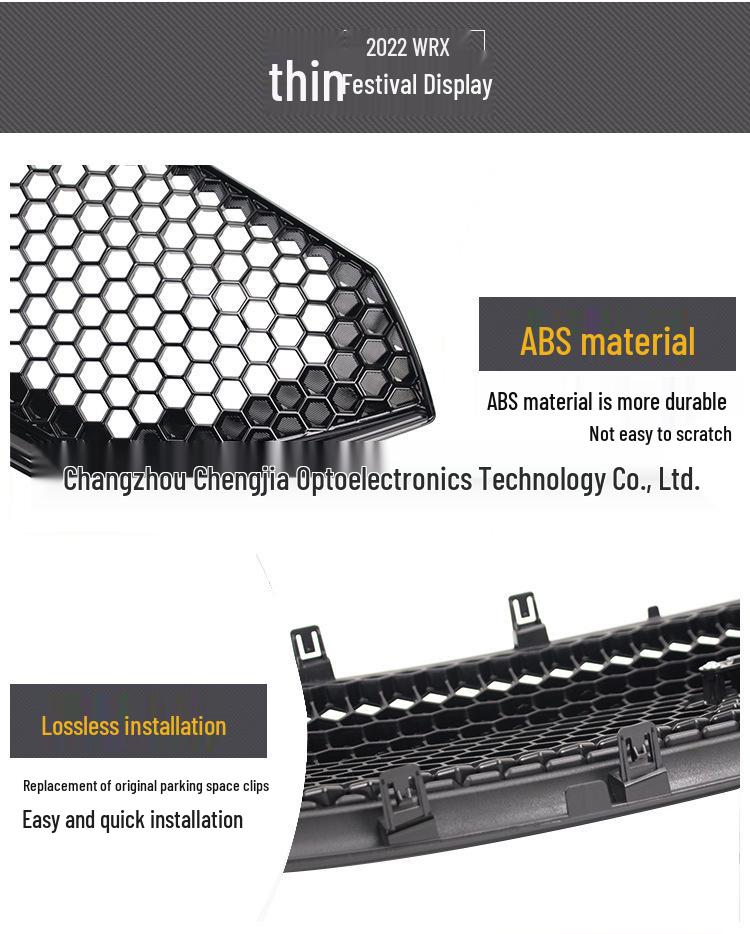 Передняя решетка цвета «Жемчужный черный» для Subaru WRX Sport 2022 года (Нет логотипа)