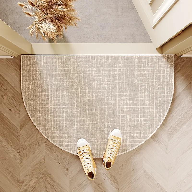 French Cream Style Entrance Door Floor Mat, Semi-Circular Carpet, Door Foot Mat, Easy To Maintain, Home Decoration