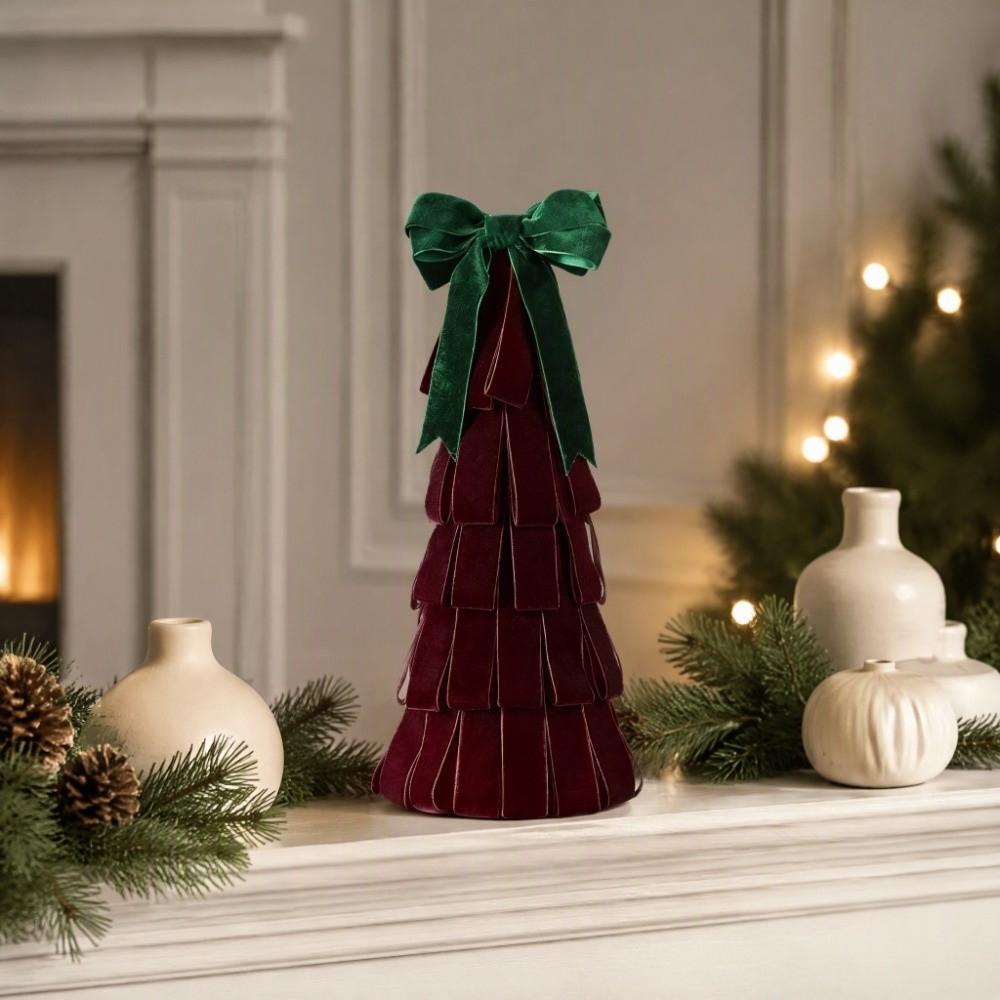 Tree Shape Velvet Christmas Tree Ornament Handmade Christmas Tree Decorations  Christmas Decor