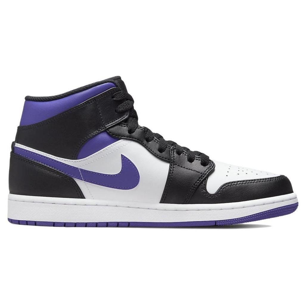Мужские кроссовки Air Jordan 1 Mid Dark Iris Фиолетовый Белый Черный 554724-095