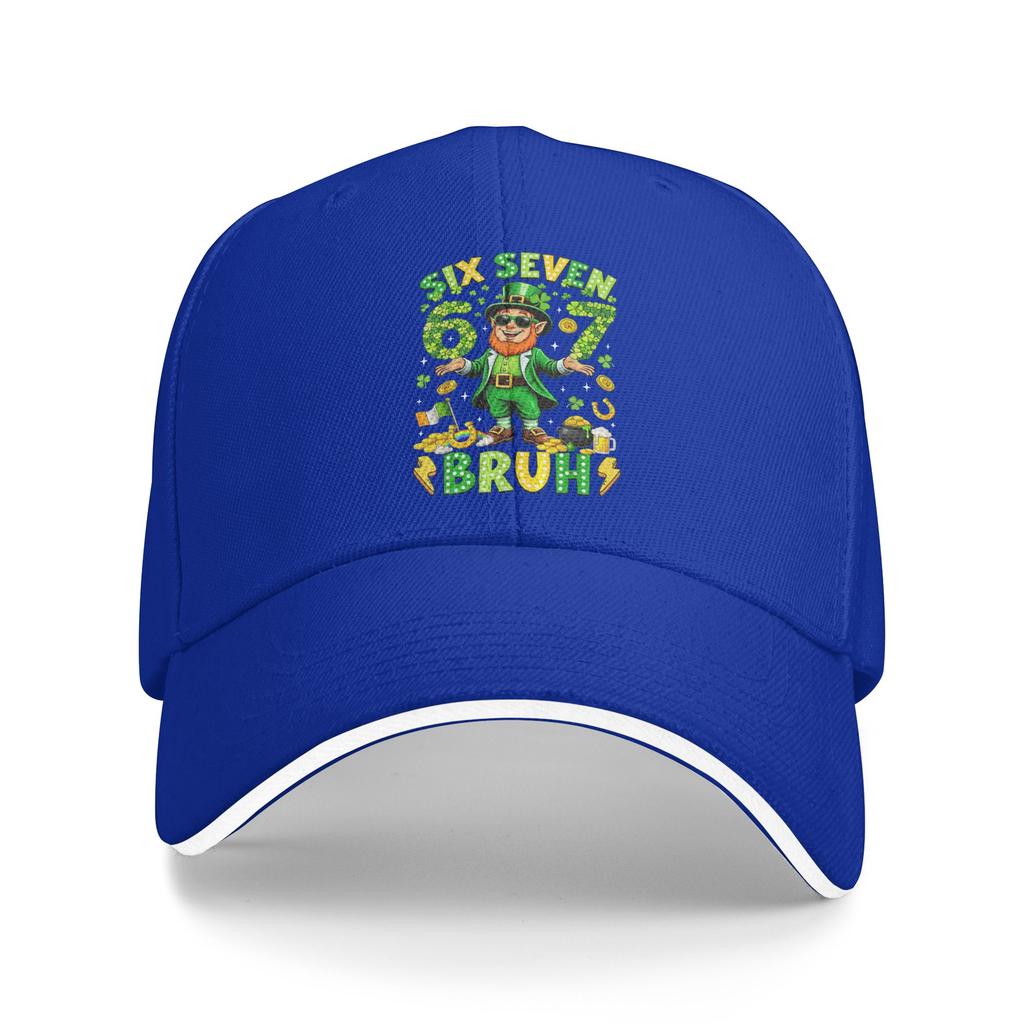 Six Seven Bruh St Patricks Day Leprechaun Meme 6 7 Casual Baseball Cap Trucker Hat Outdoor Gym Hip Hop Hats Unisex Baseball Caps