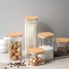Bamboo Lid Glass Storage Bottles Jars Kitchen Sealed Food Container Canister Tea Coffee Beans Grains Candy Jars Orgnizer Boxes