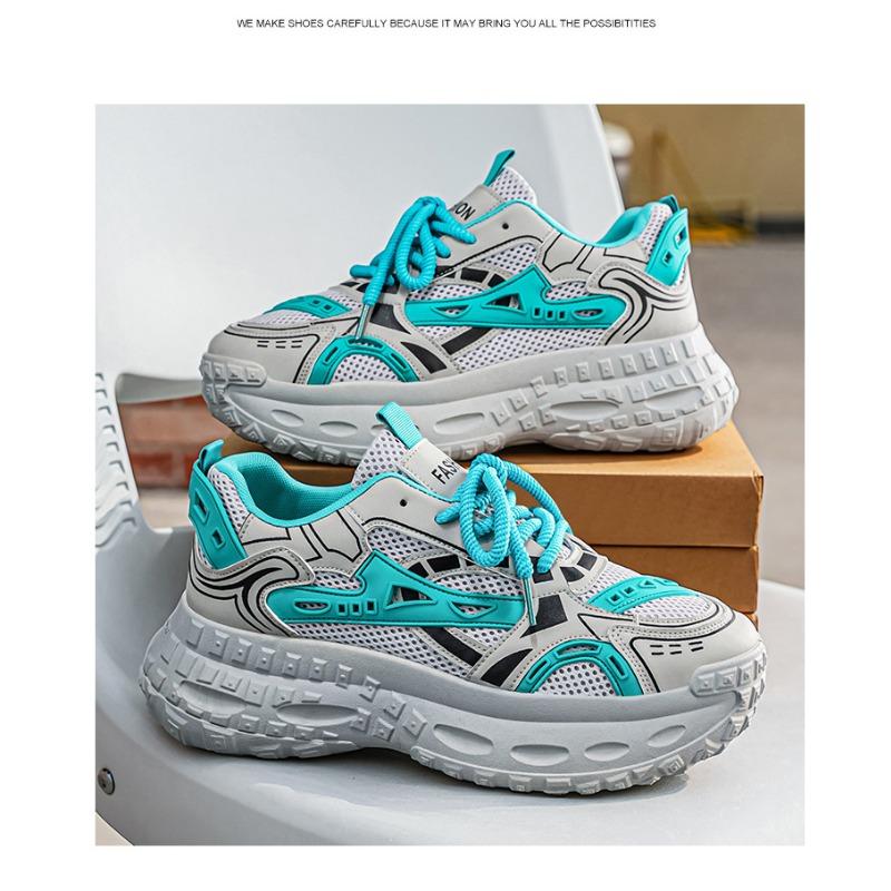 Mens Breathable Mesh Thick Sole Height Increasing Casual Sports Dad Sneakers