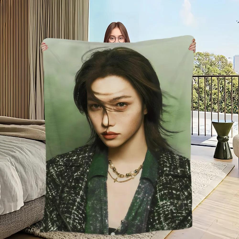 Warm Plush Throw Blanket for Living Room Bedroom Travel Perfect KPOP Gift for Fans of FFelix Singer