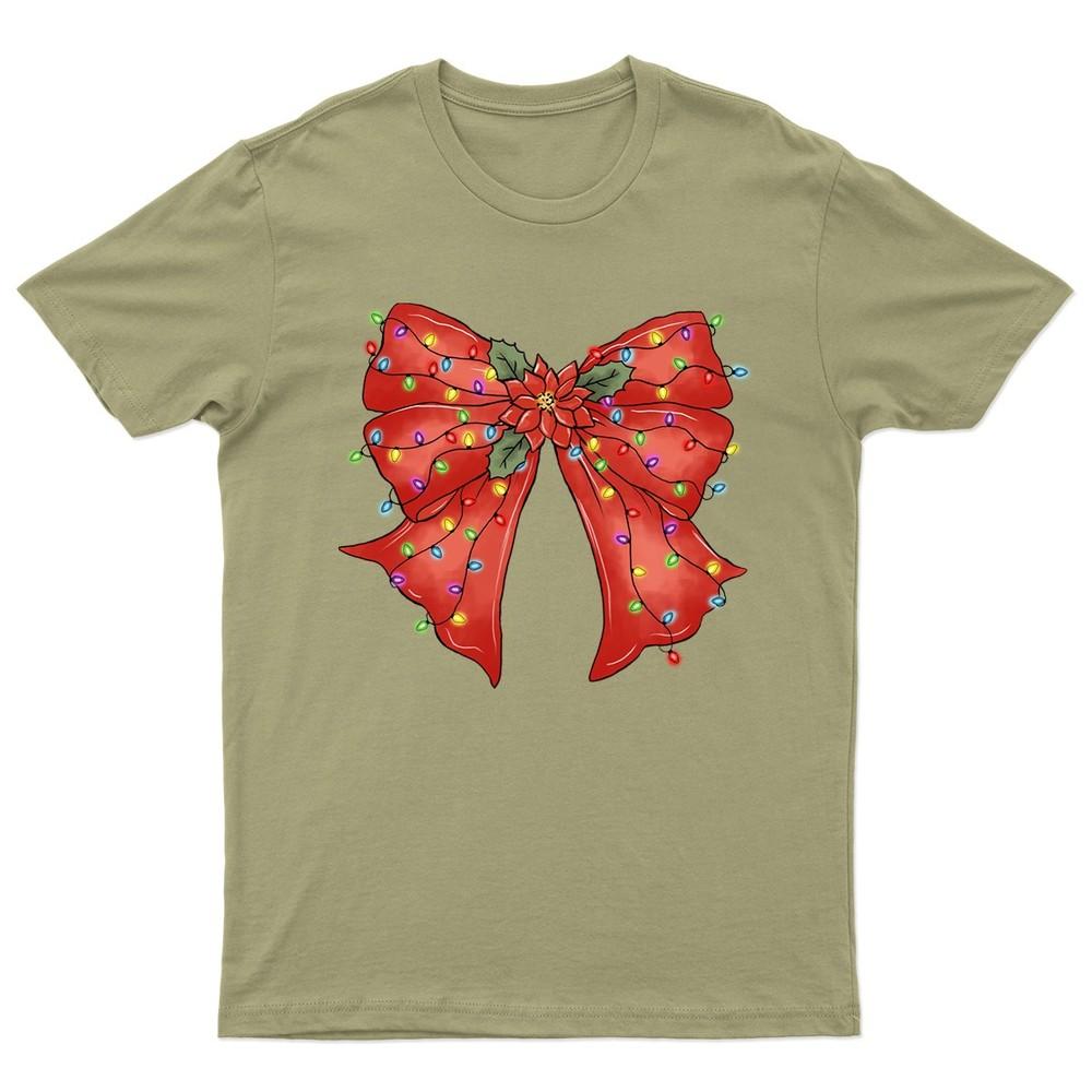 Christmas Bow Festive Holiday TShirt Unisex Gift Retro Seasonal Funny Xmas