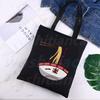Anime Peripheral Japan's Anime Ramen Righteous Ardour Shopping Bag Women Canvas Tote Bags Eco Bag Shopper Shoulder Bags Black