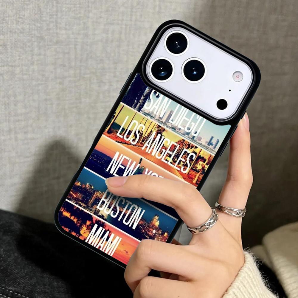 Чехол Case для iPhone 17 Air 16 Pro Max 15 Plus 11 13 Mini 14 12 Задняя крышка телефона НЬЮ-ЙОРК АМЕРИКАНСКИЙ ГОРОД
