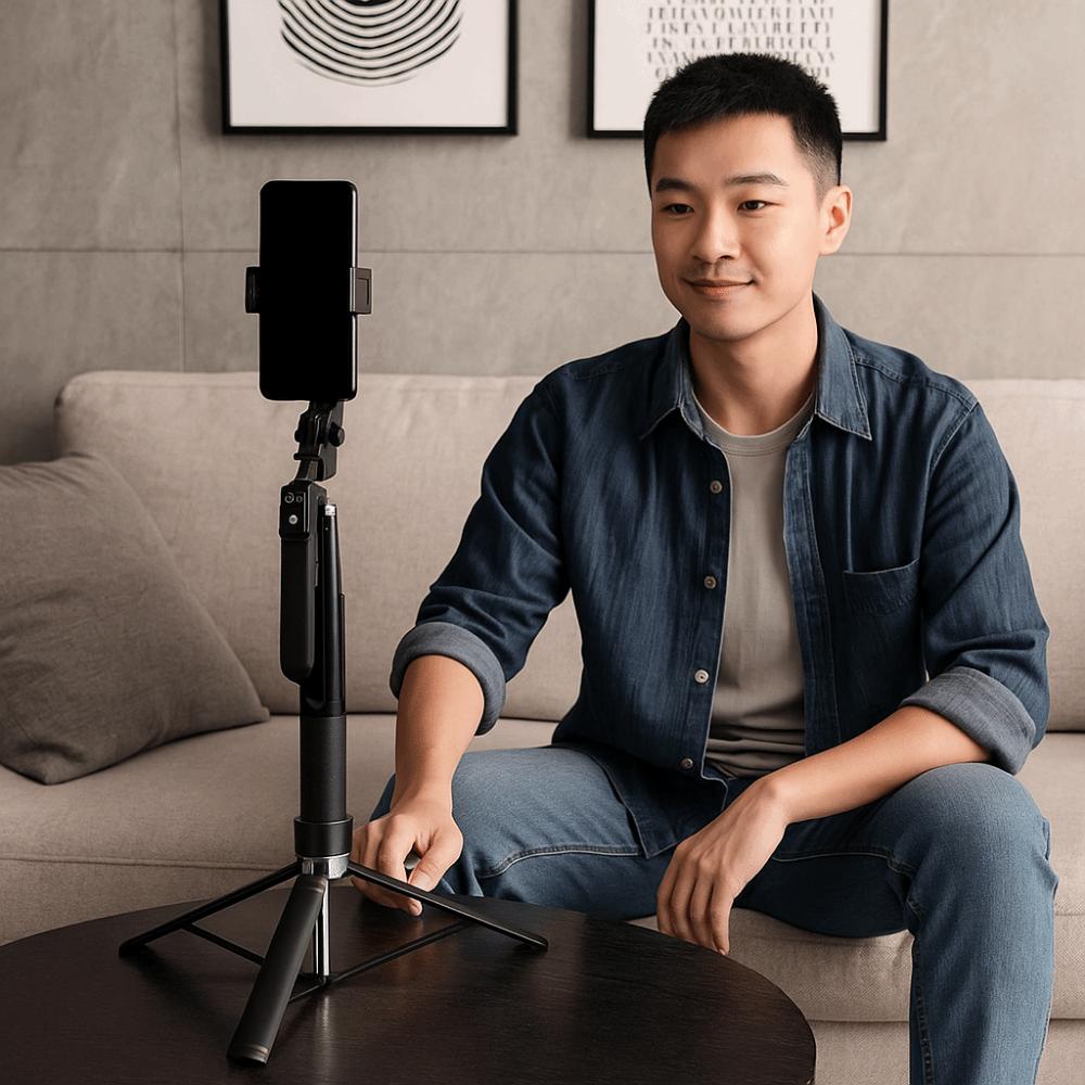 Вращение на 360° Палка для селфи Штатив Беспроводной пульт дистанционного управления Штатив Стойка для телефона Прямая трансляция