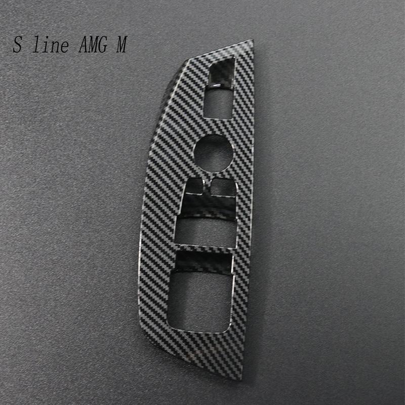 RHD Car Door Button Panel Carbon Fiber Stickers Cover Frame For BMW X3 X4 G01 G02 Armrest Window Glass Lifting Auto