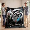 Retro Sci-Fi Design with Space Swirl Art Flannel Blanket for Bedroom, Living Room, Sofa, and Nap Sofas