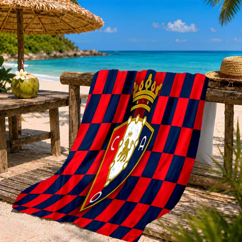 FC Osasuna Golden Lion Beach Towel Microfiber Beach Towel, Lightweight and Quick-Dry, for Summer Travel, Swimming Pool Fan Birthday Gift