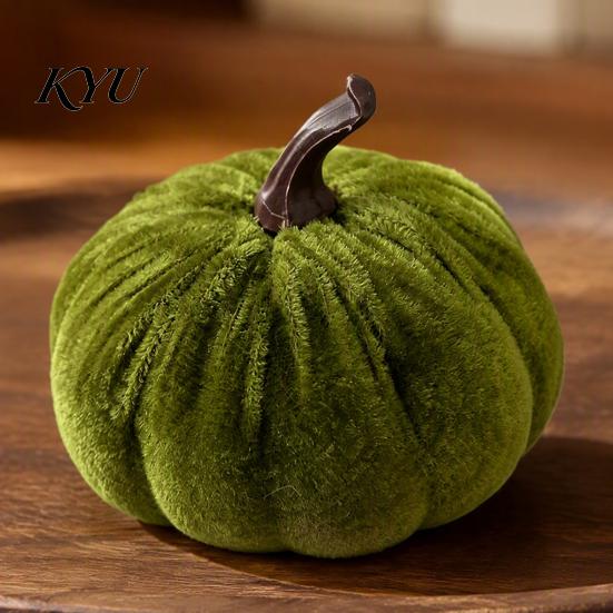 Soft Flannel Pumpkin Props Small Artificial Velvet Decoration, Fall Thanksgiving Stuffed Simulated Ornament, Autumn Harvest Tabletop Centerpiece