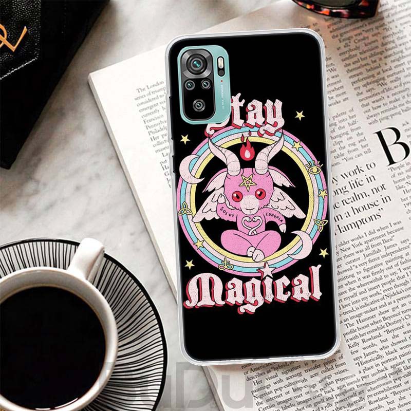 Розовый кошачий череп волшебница ведьма чехол для Xiaomi Redmi 10 10C 9 9C 9T 9A чехол для телефона 10A 8A 8 7A 7 6A 6 Pro K20 K40 10X S2 K30 Pri