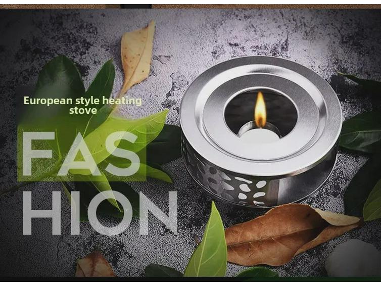 Stainless Steel Tea Warmer: Candle Heated Base for Brewing and Warming Tea