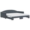 Extendable Daybed with Mattresses Dark Grey 100x200 cm Velvet