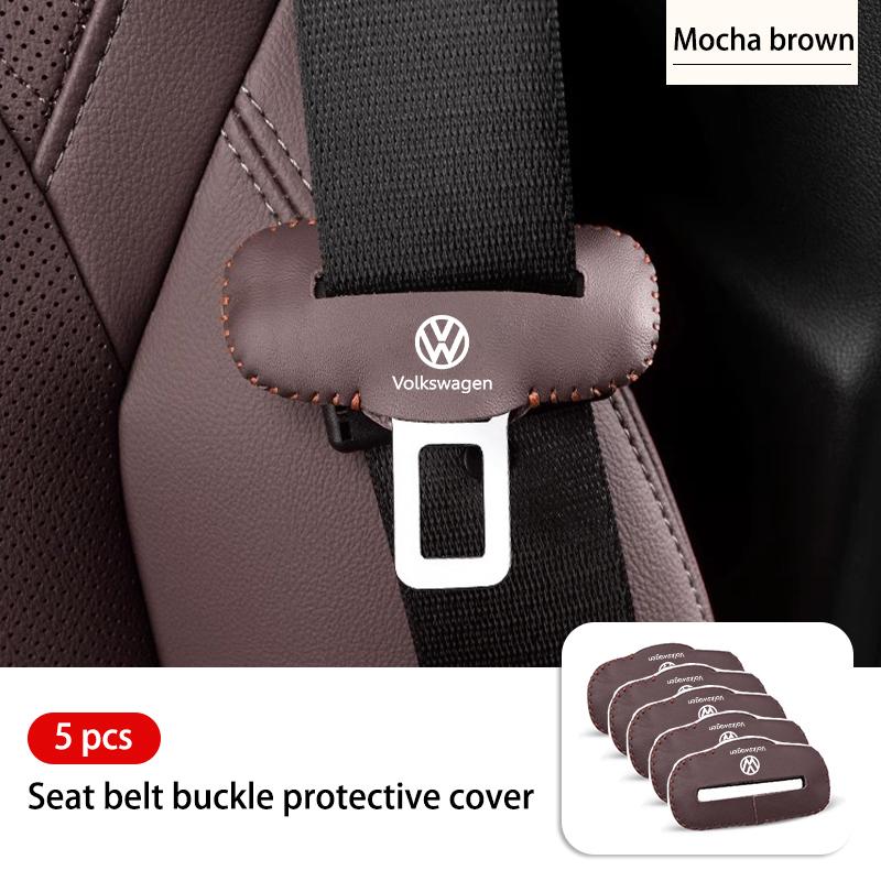 Leather Car Seat Belt Adjustable Anti-Scratch Protector Buckle For Volkswagen VW Polo Jetta Sagitar Magotan Passat B5 B6 B7 CC zr4