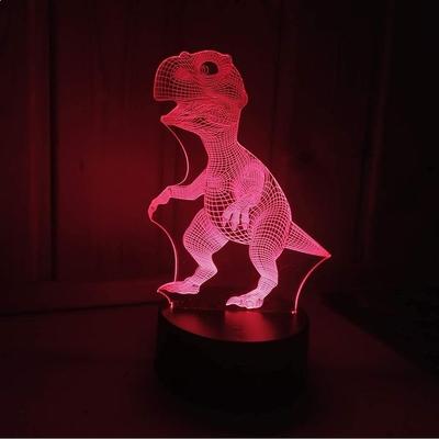 T-rex динозавр ночной свет 3D эффект меняющая цвет лампа