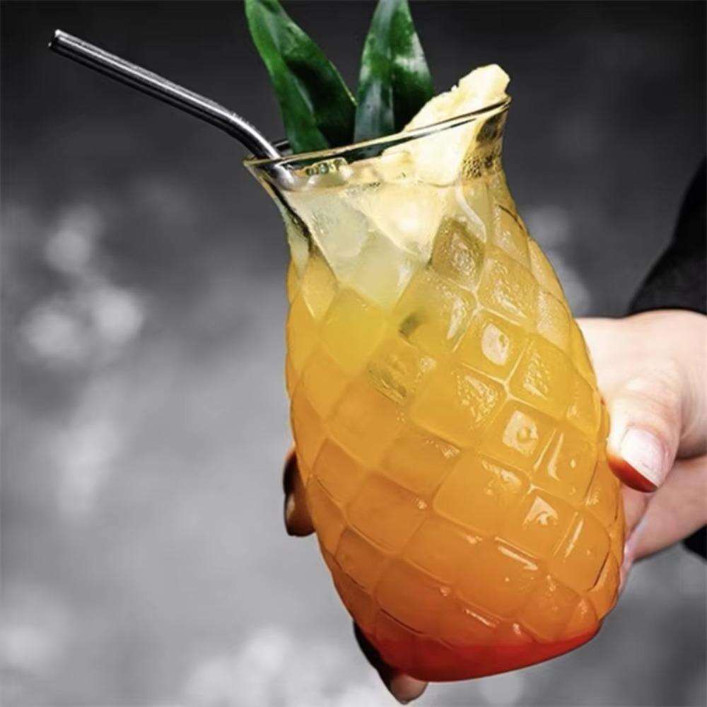 Transparent Cold Drink Cup 480 ML Juice Cup Creative Pineapple Shaped Glass Cup Restaurant